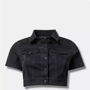 Torrid Black Cropped Denim Jacket